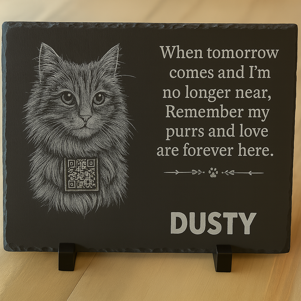 Peternal™ Custom Pet Memorial Plaque - With QR Code - Celebrate Your Pet's Life with a Lasting Tribute