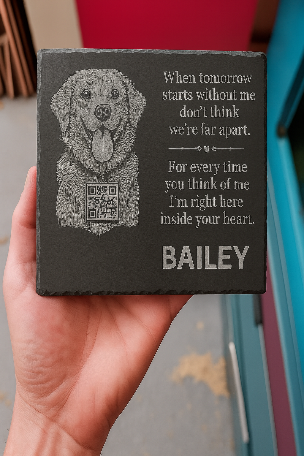 Peternal™ Custom Pet Memorial Plaque - With QR Code - Celebrate Your Pet's Life with a Lasting Tribute