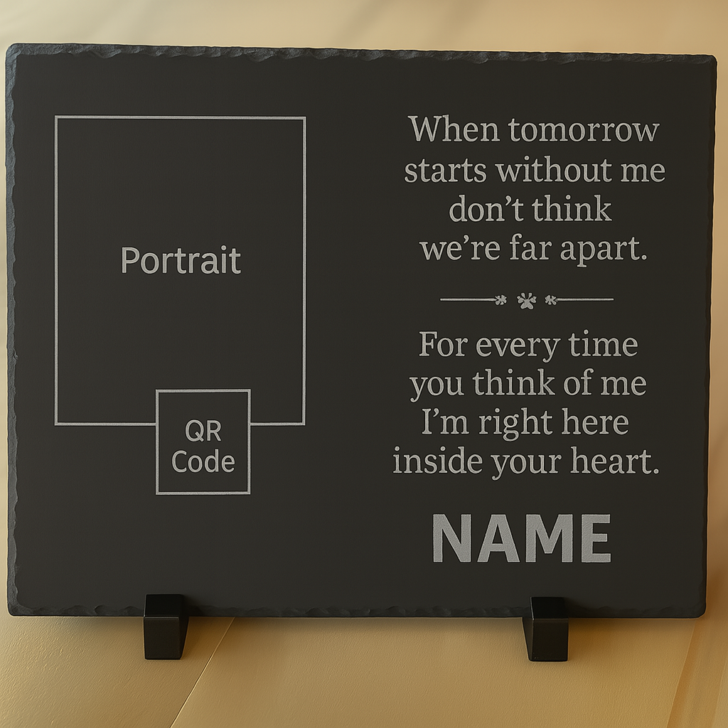 Peternal™ Custom Pet Memorial Slate Plaque with QR Code - Honor Your Pet’s Memory Forever